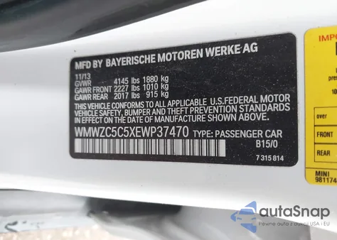 2014 Mini Countryman Cooper S из США, поврежденный, VIN WMWZC5C5XEWP37470